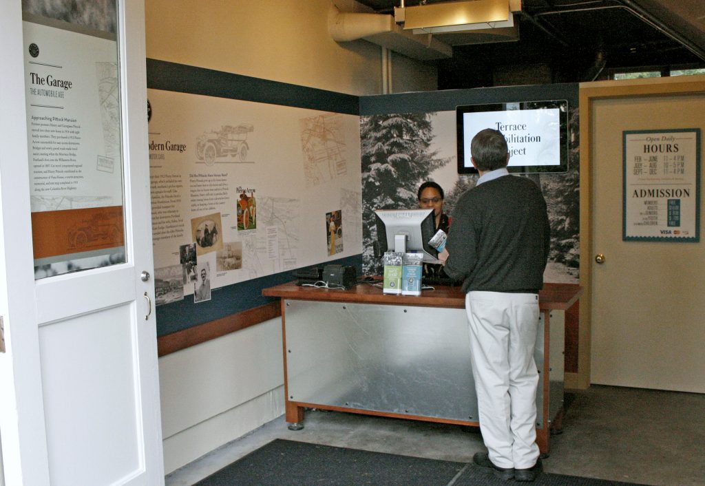 New admissions desk in the Garage