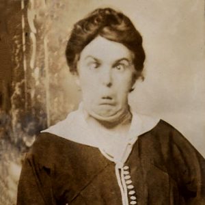 Victorian woman making a disgusted face