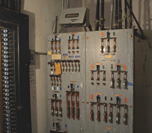 Pittock Mansion's original electrical switch board