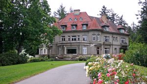 Pittock Mansion roses in bloom