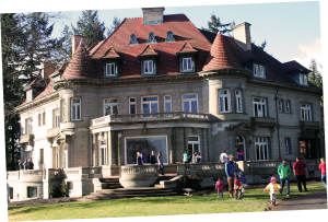 Pittock Mansion with guests