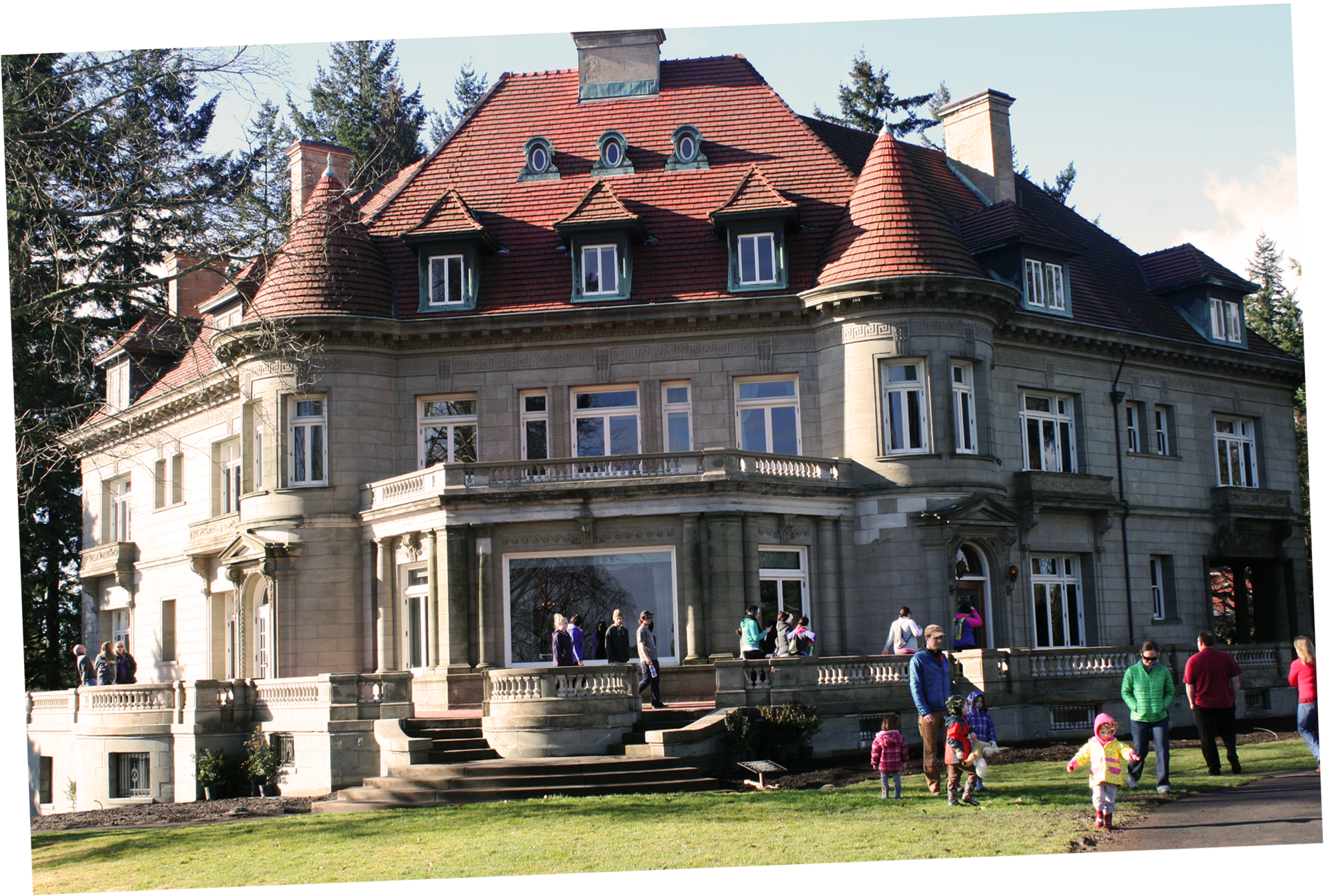 Pittock Mansion with guests