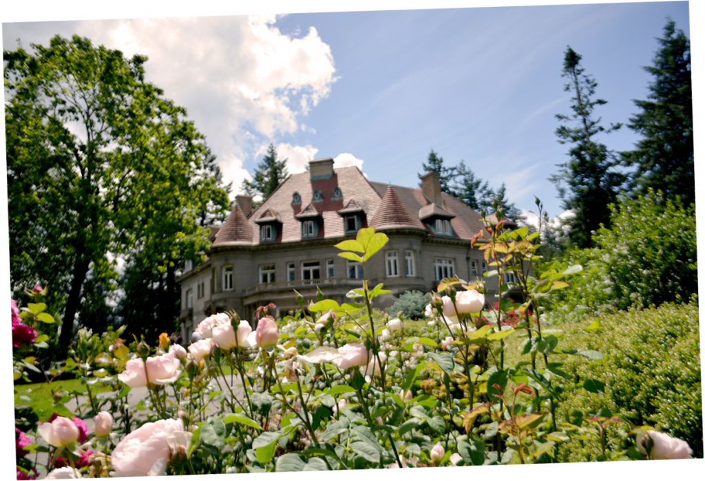 Pittock Mansion in spring