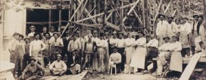 Tenino Stone workers at Pittock Mansion construction