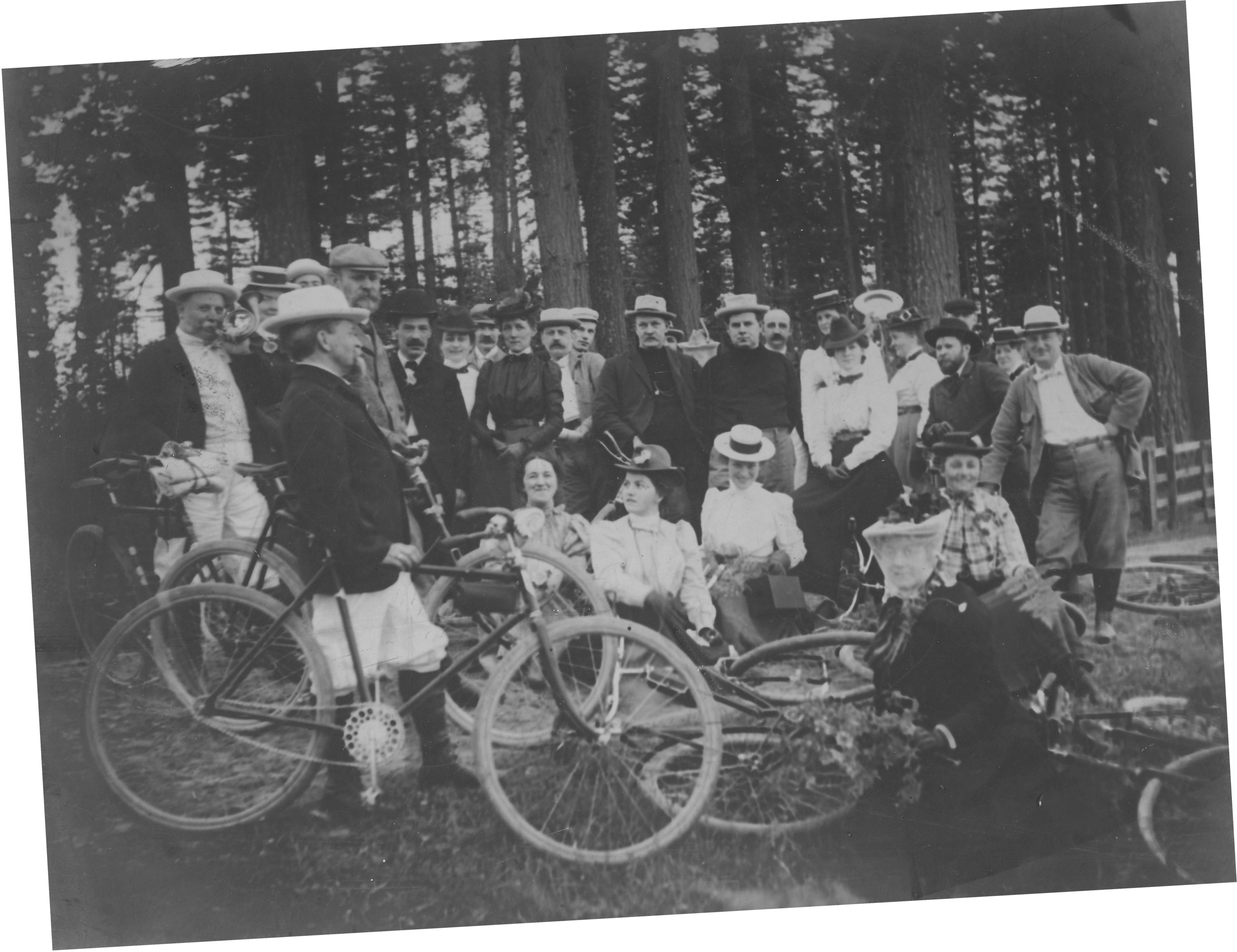 Henry Pittock biking with group