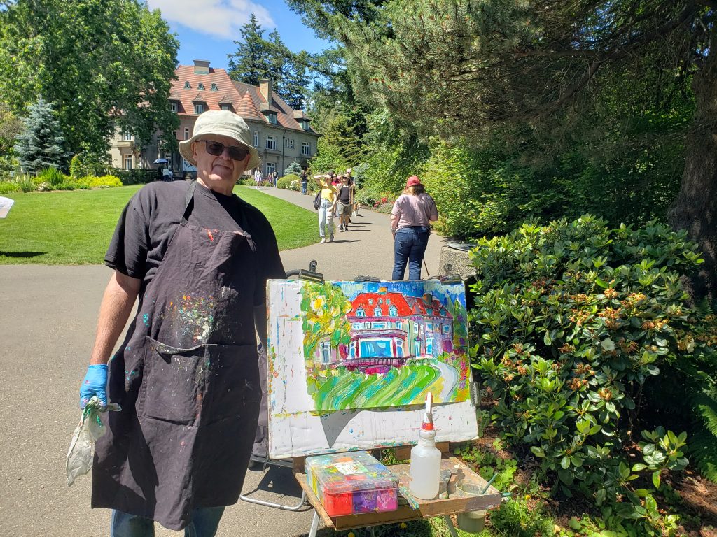 Paint in at the Pittock mansion - Plein air painting today at Pittock Mansion with Paul Lockhart, Jan Grissett, Jane Scott, Jessie Rohrig, and Michele Bader. Beautiful weather today in Portland.